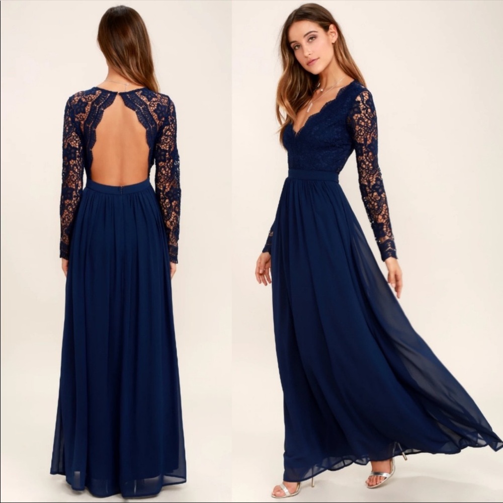 Lulu’s awaken my love navy maxi dress